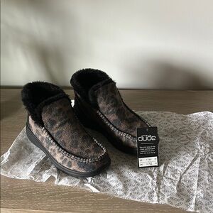 Hey Dude Leopard Print Ankle Boots